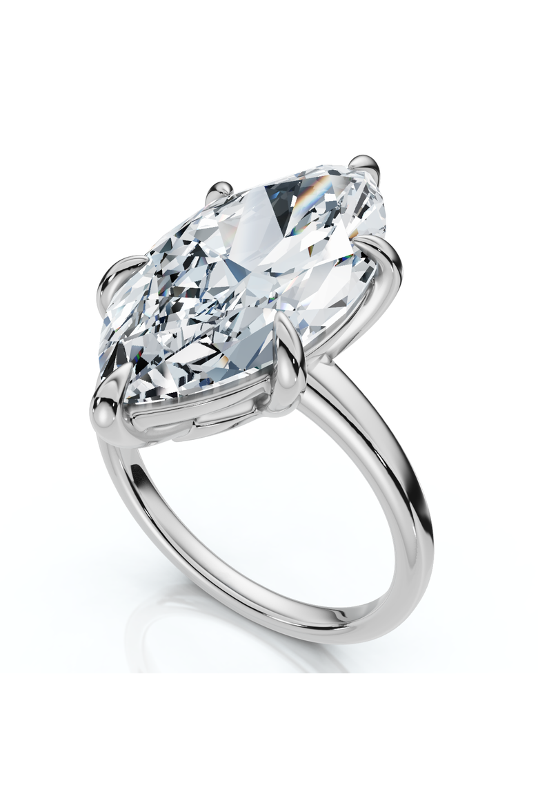 Certified 5Ct Kelly Marquise Solitaire Engagement Ring 14k Gold or Pt Lab Grown, Alternate, color, 14k White Gold