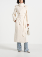 Manière De Voir Esther Double Belted Funnel Neck Trench Coat