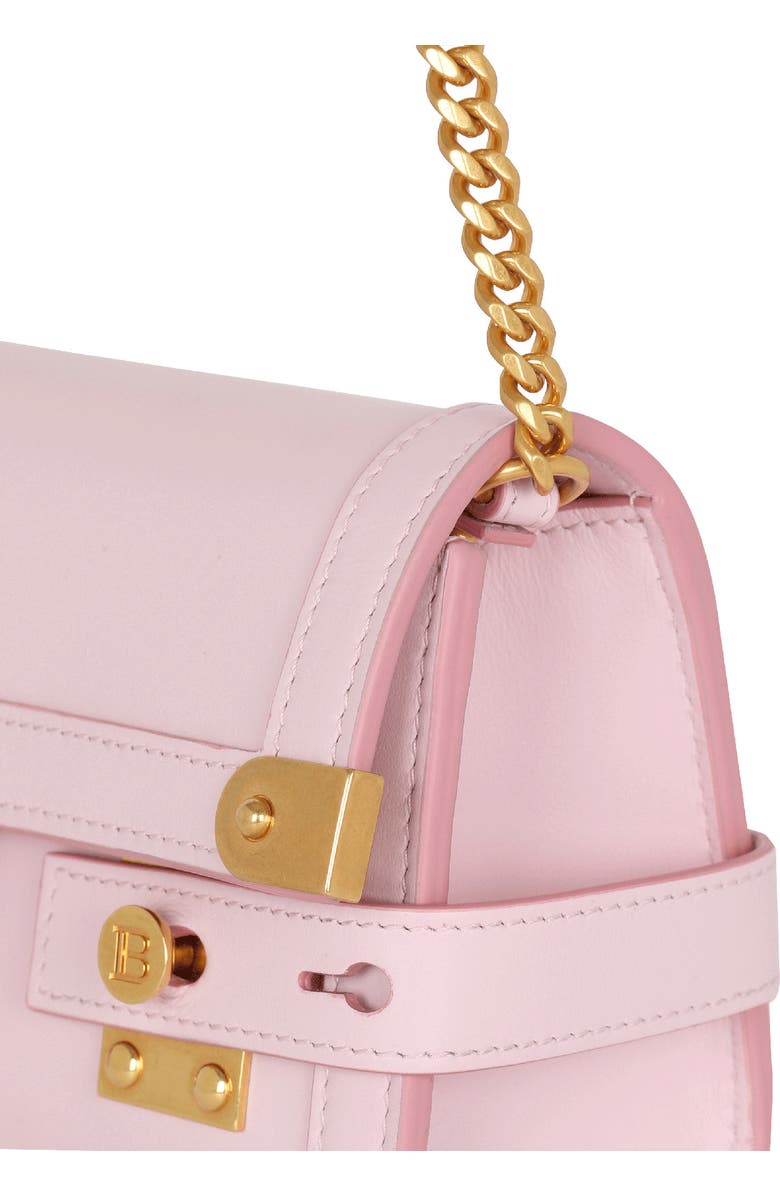 Balmain B-Buzz 23 Calfskin Leather Clutch, Alternate, color,