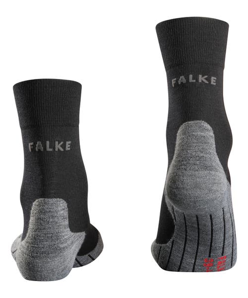 Falke Ru4 Endurance Wool Running Socks In Black