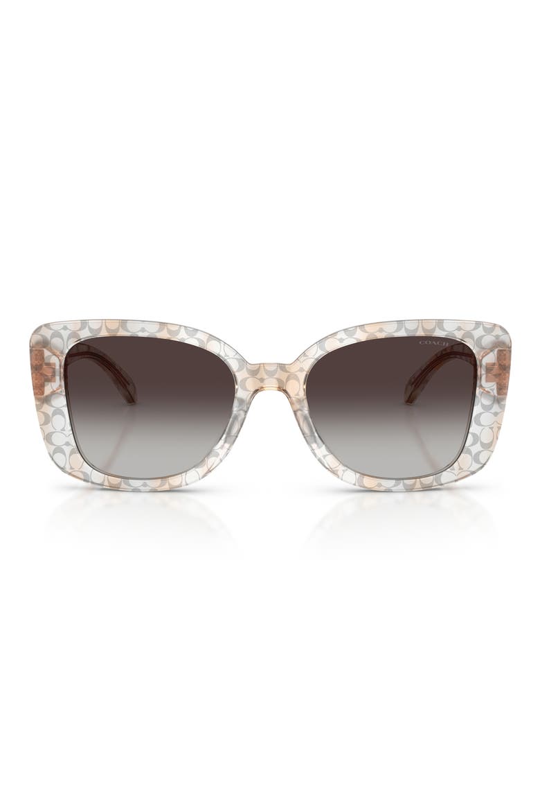 52mm Gradient Square Sunglasses, Main, color, TRANSPARENT GREY / GREY