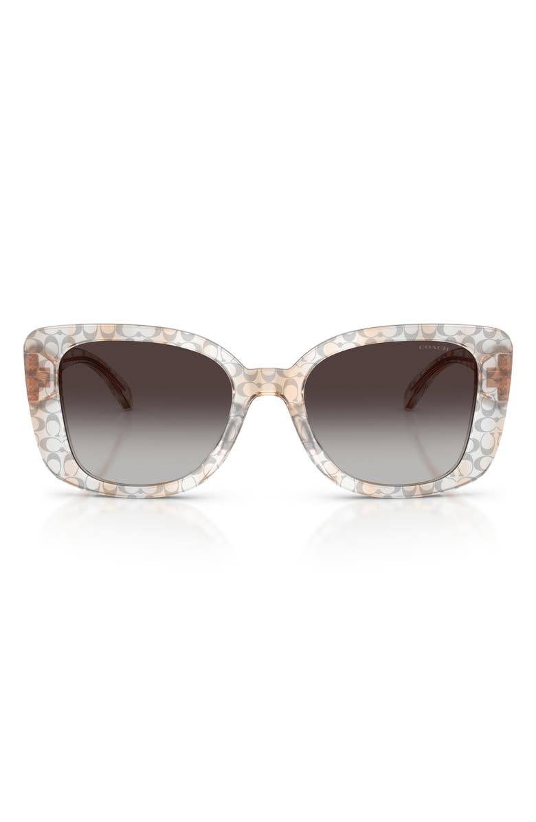 COACH 52mm Gradient Square Sunglasses, Main, color, Transparent Grey / Grey