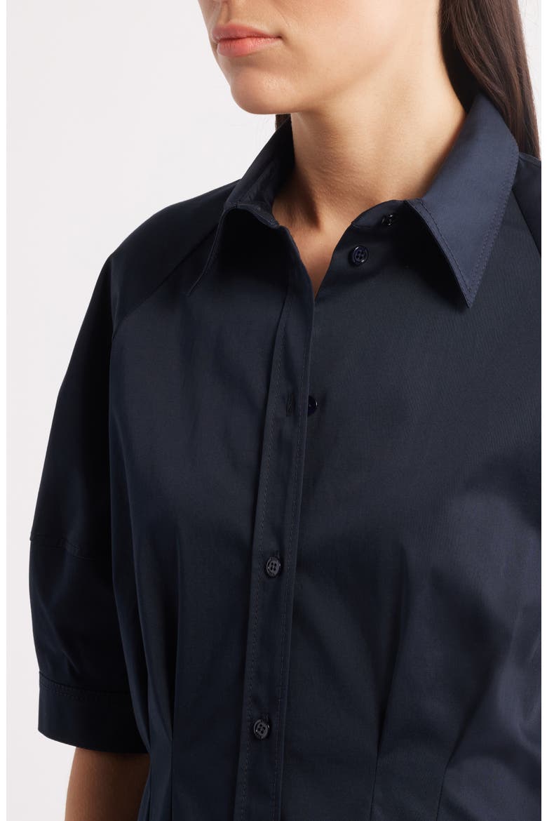 Belaurena Puff Elbow Sleeve Button-Up Shirt, Alternate, color, DK BU