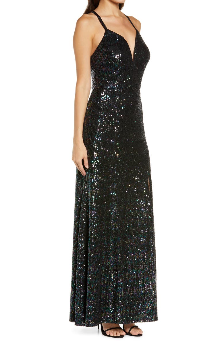 Morgan & Co. Sequin Embellished Gown, Alternate, color,