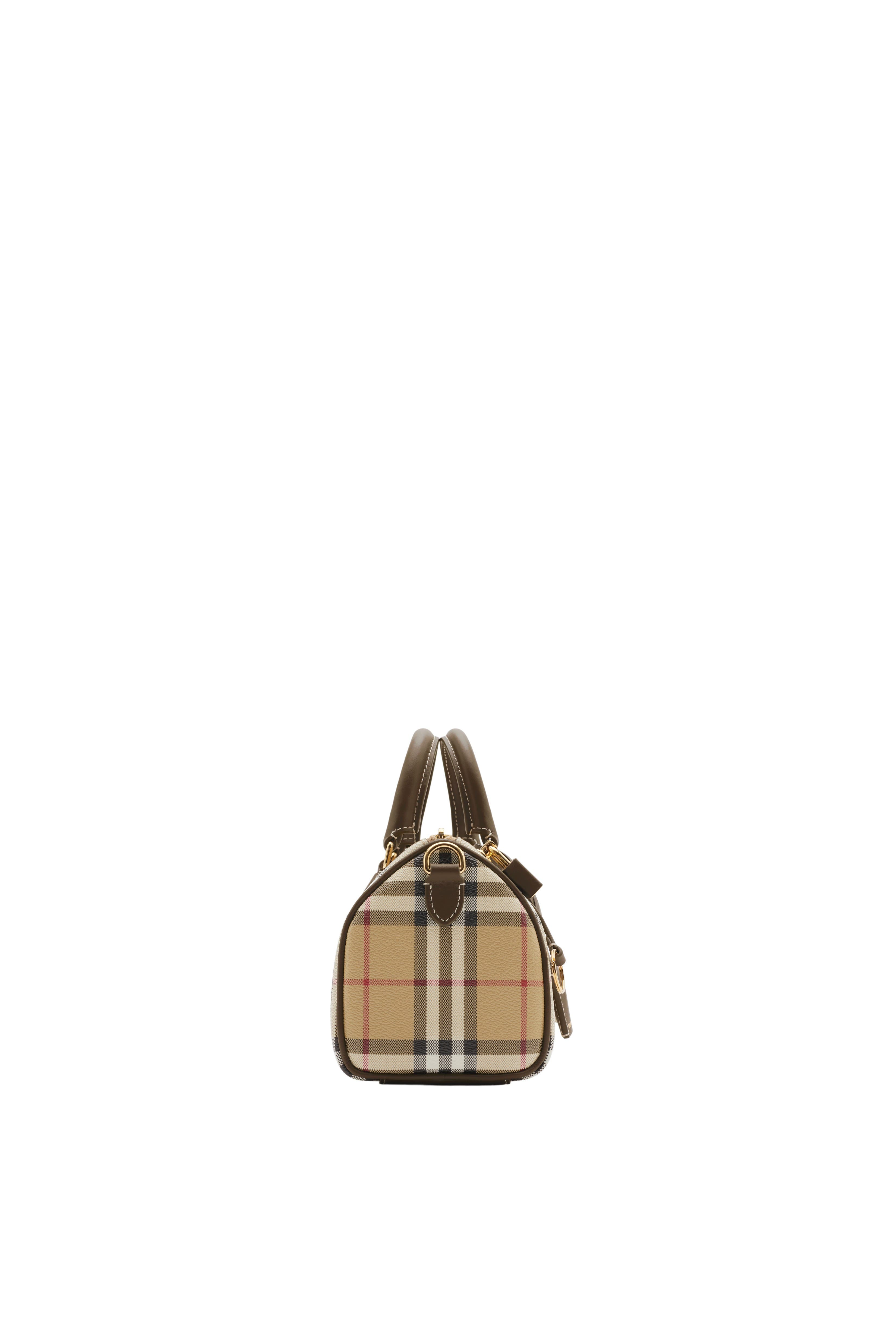 Burberry Mini Check Bowling Bag, Alternate, color, 