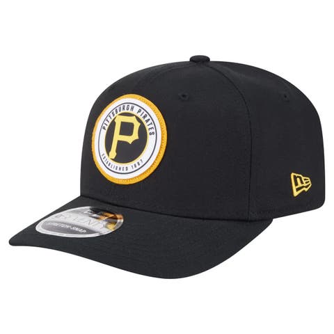 Men's New Era Black Pittsburgh Pirates Circle Patch 9SEVENTY Stretch-Snap Hat