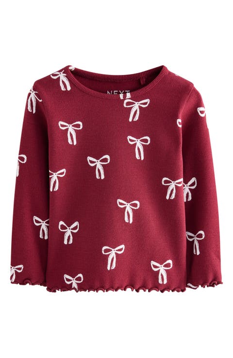 Kids' Ribbon Print Cotton Rib T-Shirt (Baby & Little Kid)