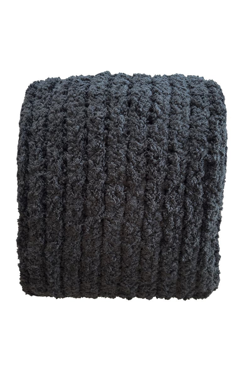 Anaya Oversized Plush Chenille Sweater Throw, Main, color, Charcoal Grey