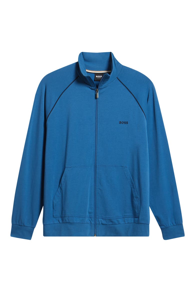 Mix Match Stretch Cotton Zip Jacket, Alternate, color, OPEN BLUE