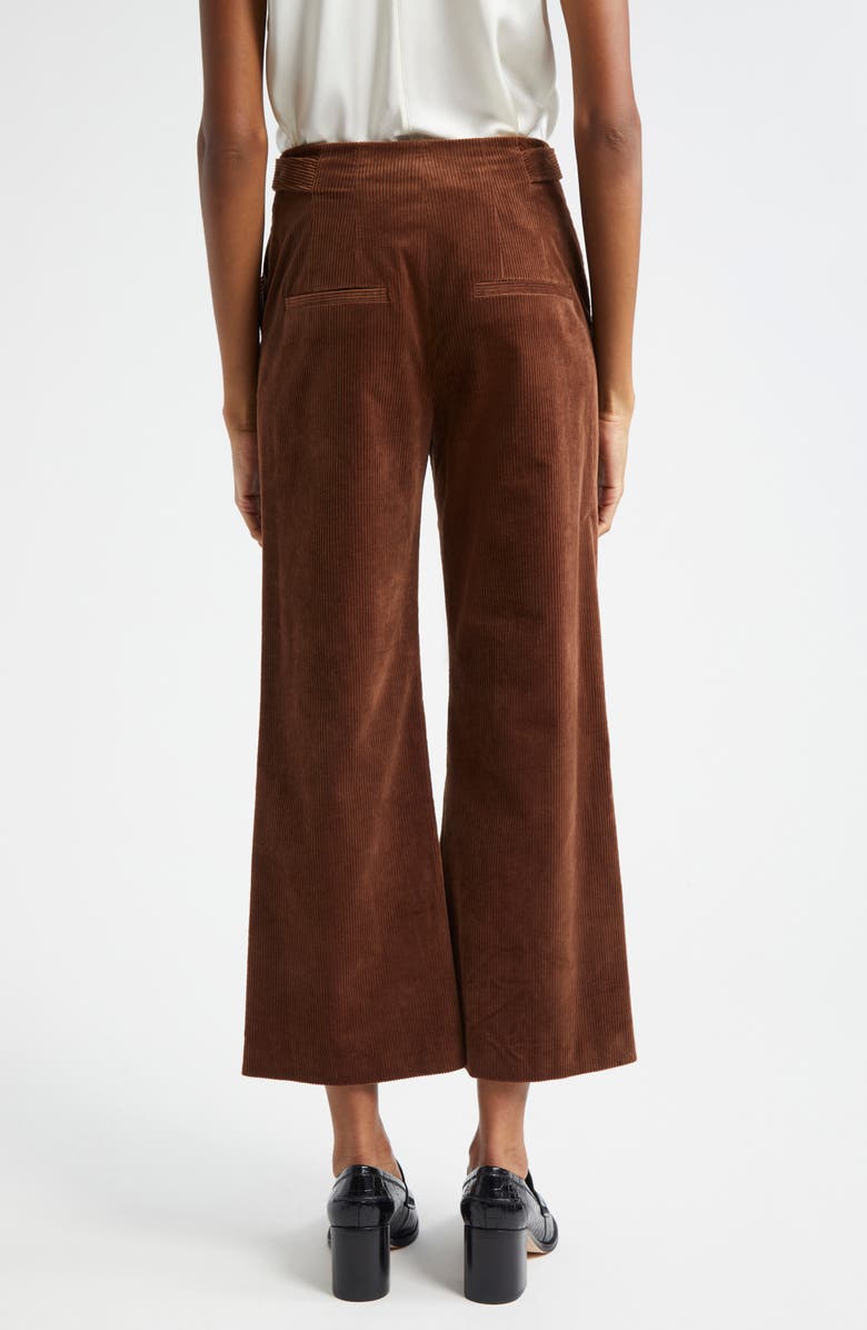 Veronica Beard Brynleigh Crop Stretch Cotton Corduroy Pants, Alternate, color, Dark Cocoa