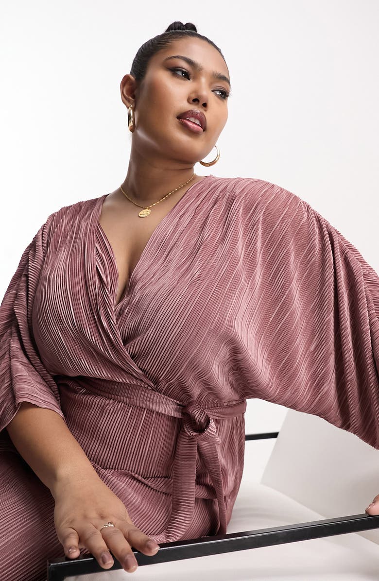 ASOS DESIGN Curve Wrap Midi Dress, Alternate, color, 