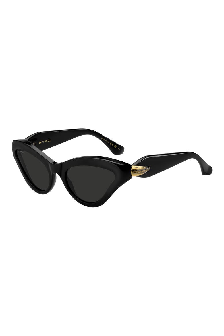 55mm Cat Eye Sunglasses, Alternate, color, BLACK