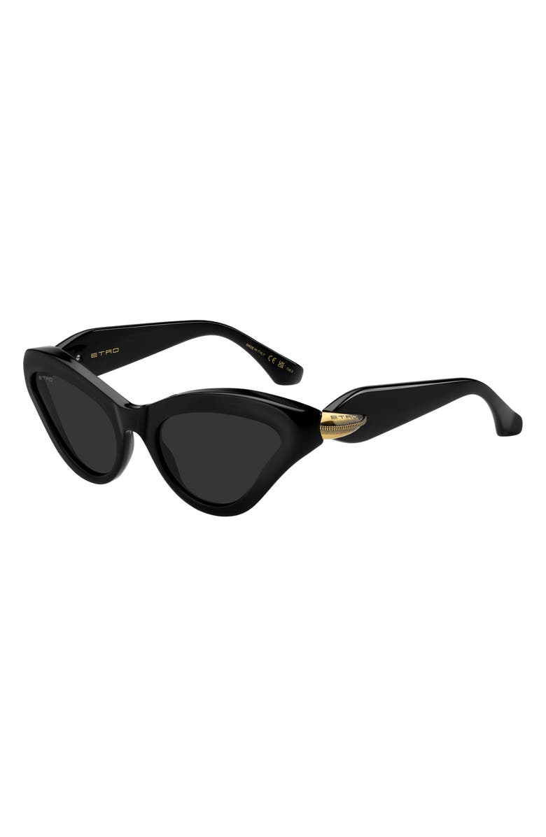 Etro 55mm Cat Eye Sunglasses, Alternate, color, Black