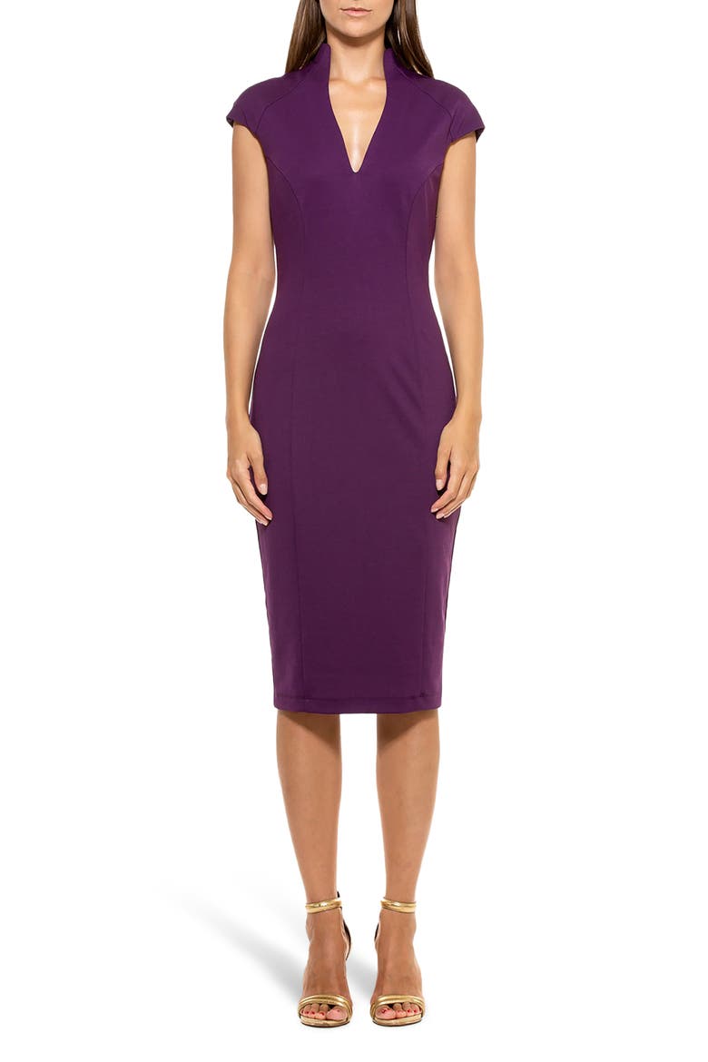 Cap Sleeve Midi Dress, Main, color, PLUMTASTIC