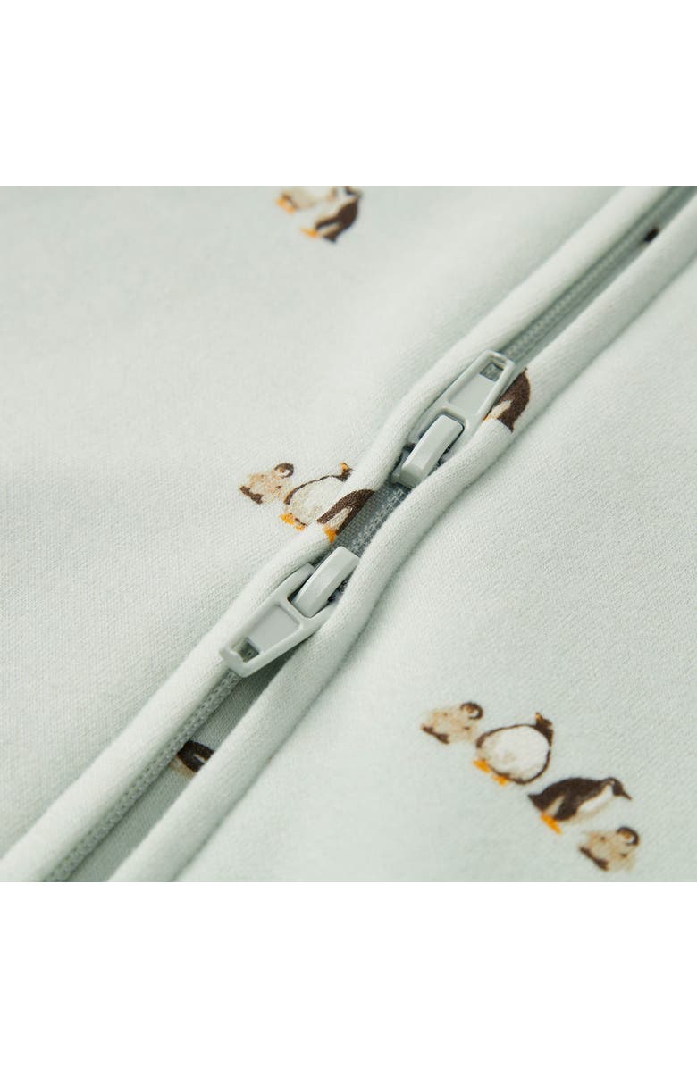 Milkbarn Stretch Fleece Zipper Footed Romper, Alternate, color, Lil' Penguin