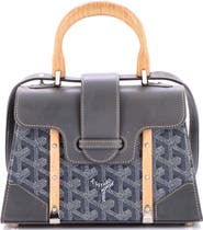 Pre-Owned Goyard Structured Saigon Top Handle Bag Coated Canvas with Leather Mini