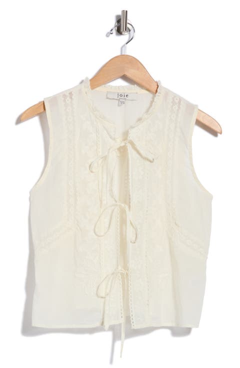 Tie Front Sleeveless Cotton Top