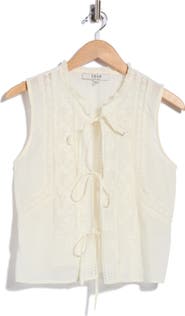 Joie Tie Front Sleeveless Cotton Top