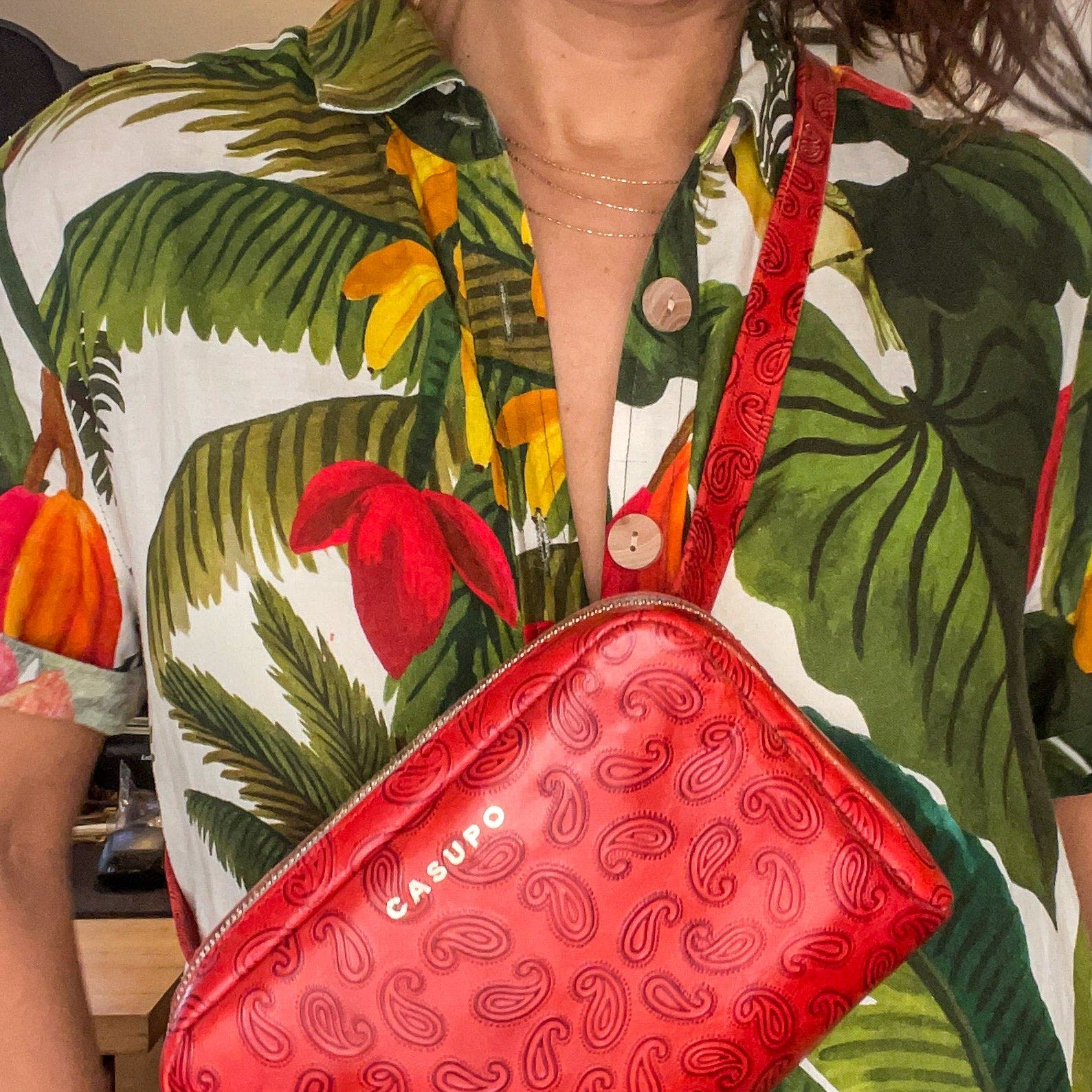 Leather Fanny Pack, Alternate, color, Red Paisley