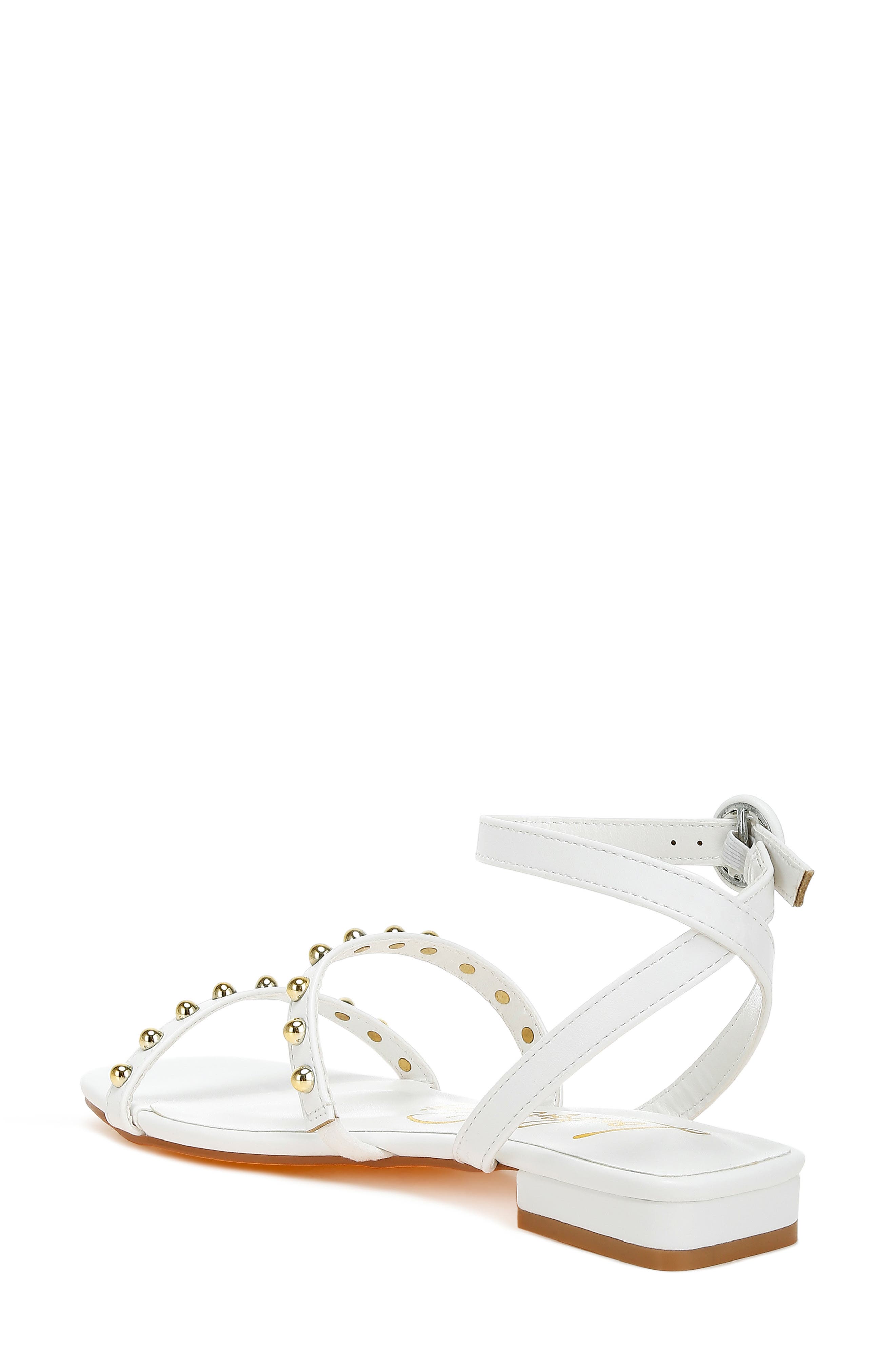 LONDON RAG Flippity Studded Ankle Strap Sandal, Alternate, color, Off White