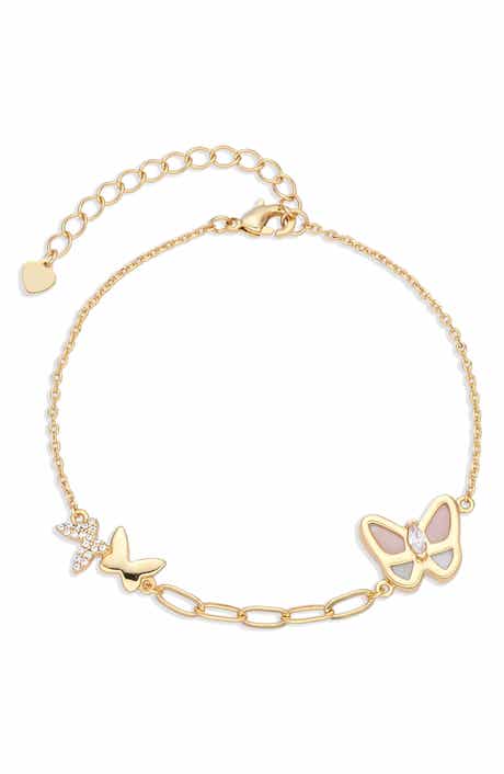 Flutter 14k Gold Plated Butterfly Chain Bracelet