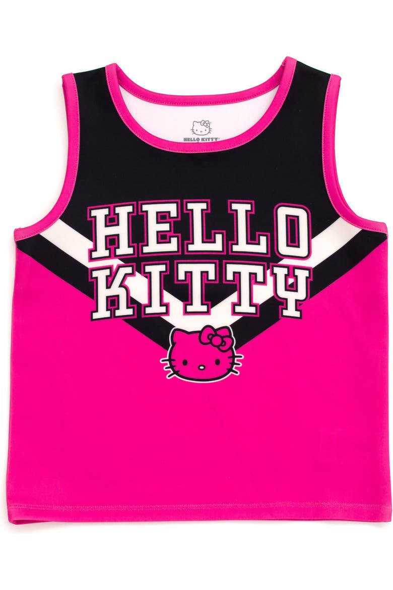 Cheerleader Tank Top and Pleated Skirt Set, Alternate, color, Hello Kitty Pink Black