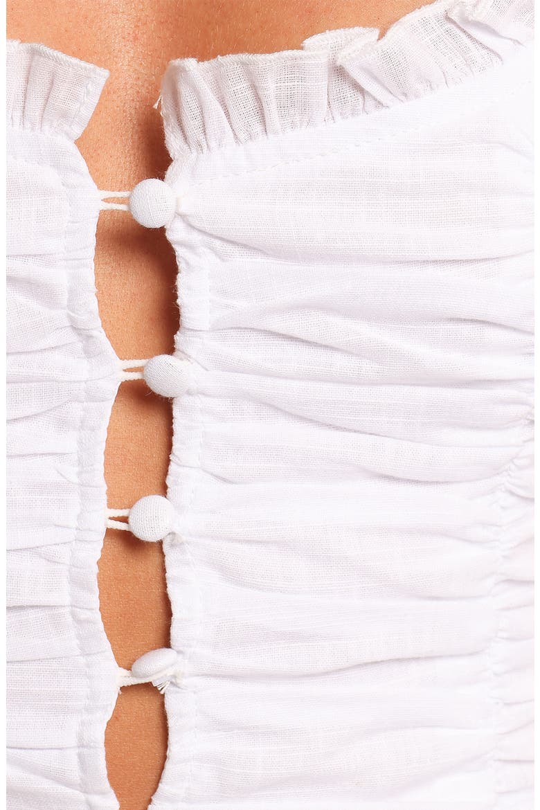 Jayda Frill Trim Ruched Tank, Alternate, color, WHITE