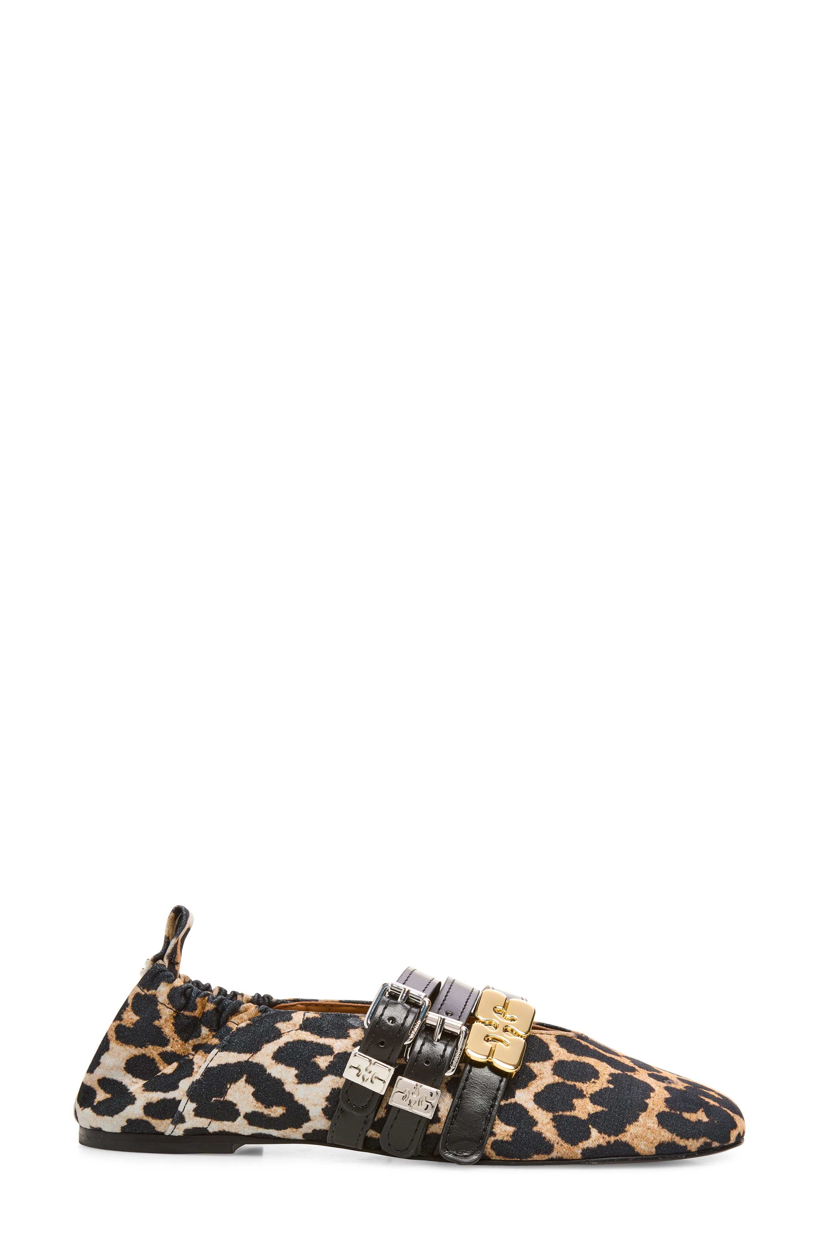 Ganni Mary Jane Ballerina Flat, Alternate, color, Almond Milk Leopard Print