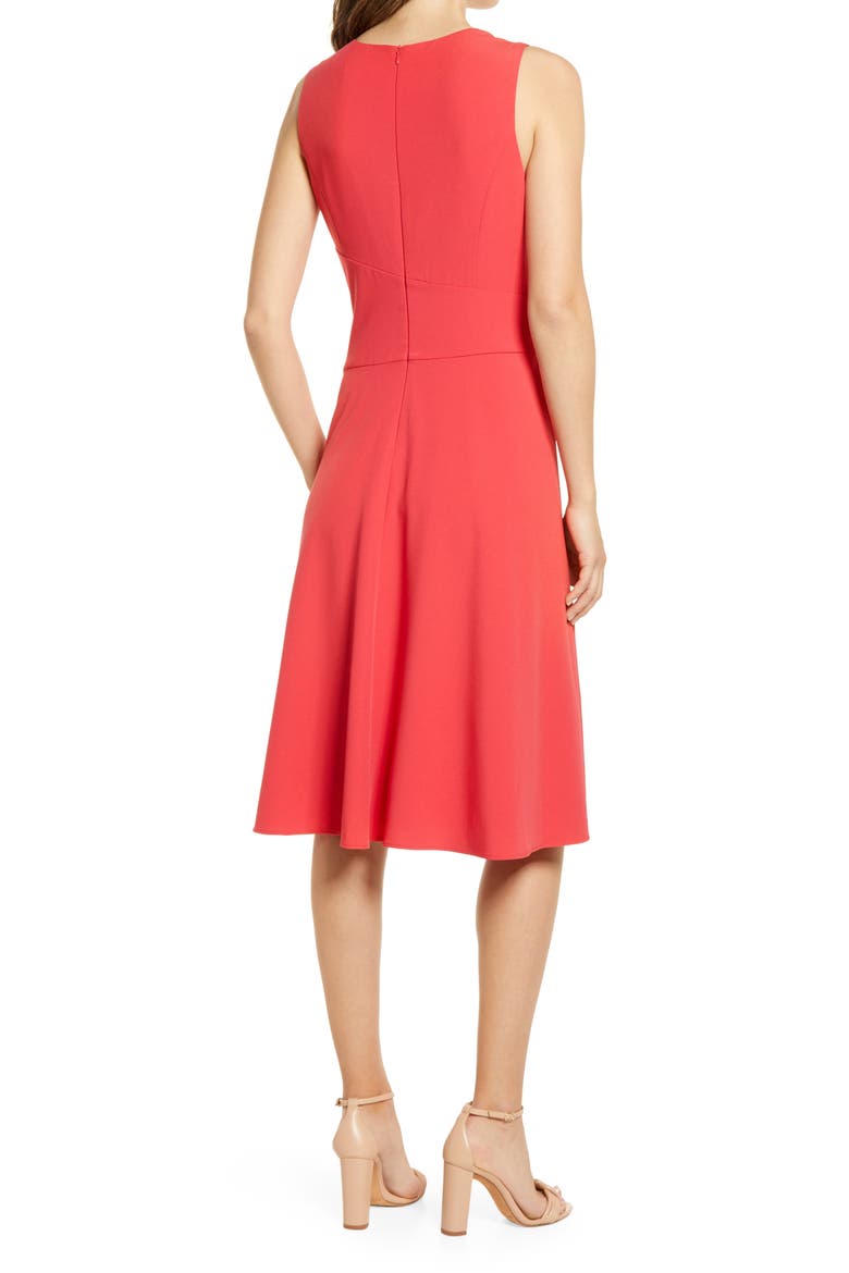 Ruched Fit & Flare Dress, Alternate, color, RED