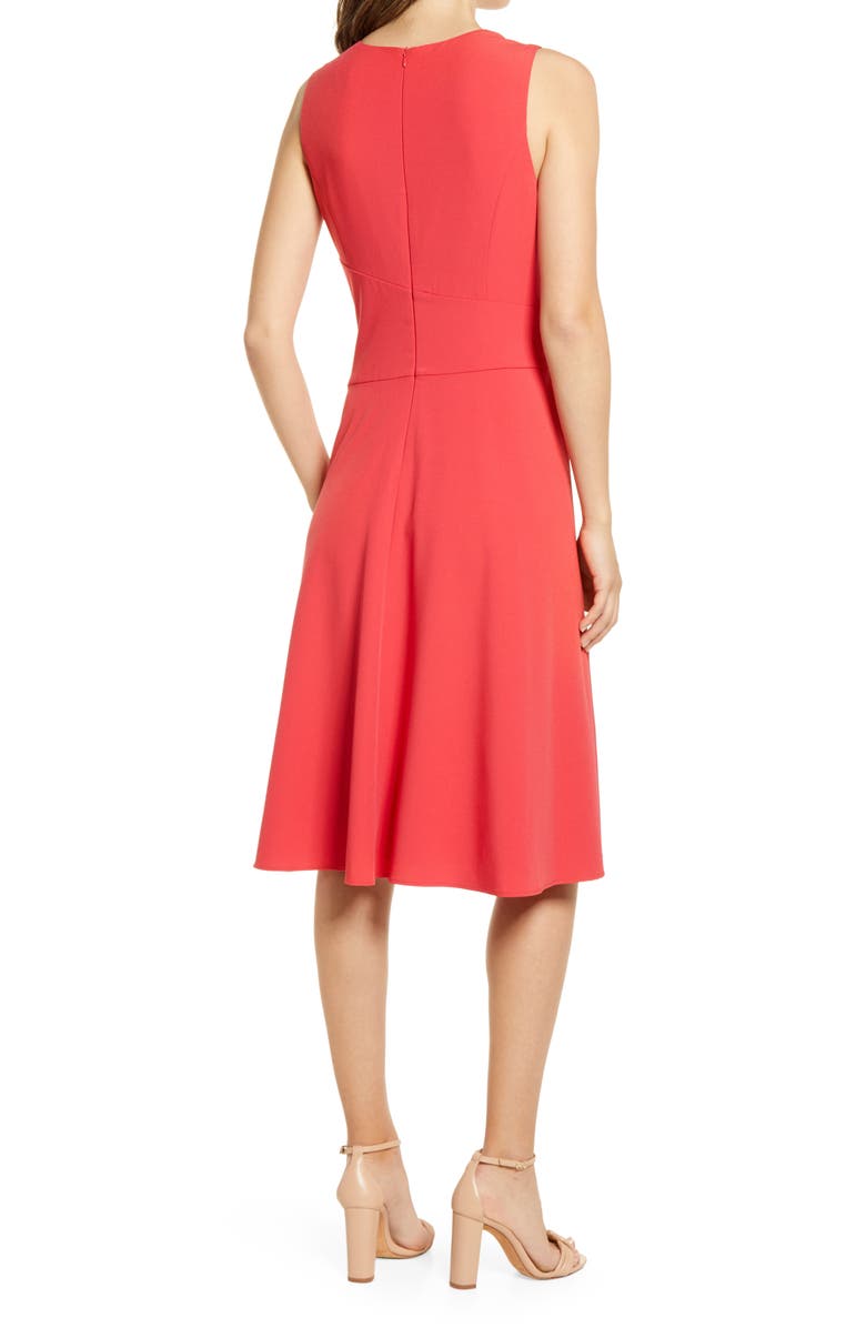 Eliza J Ruched Fit & Flare Dress, Alternate, color,