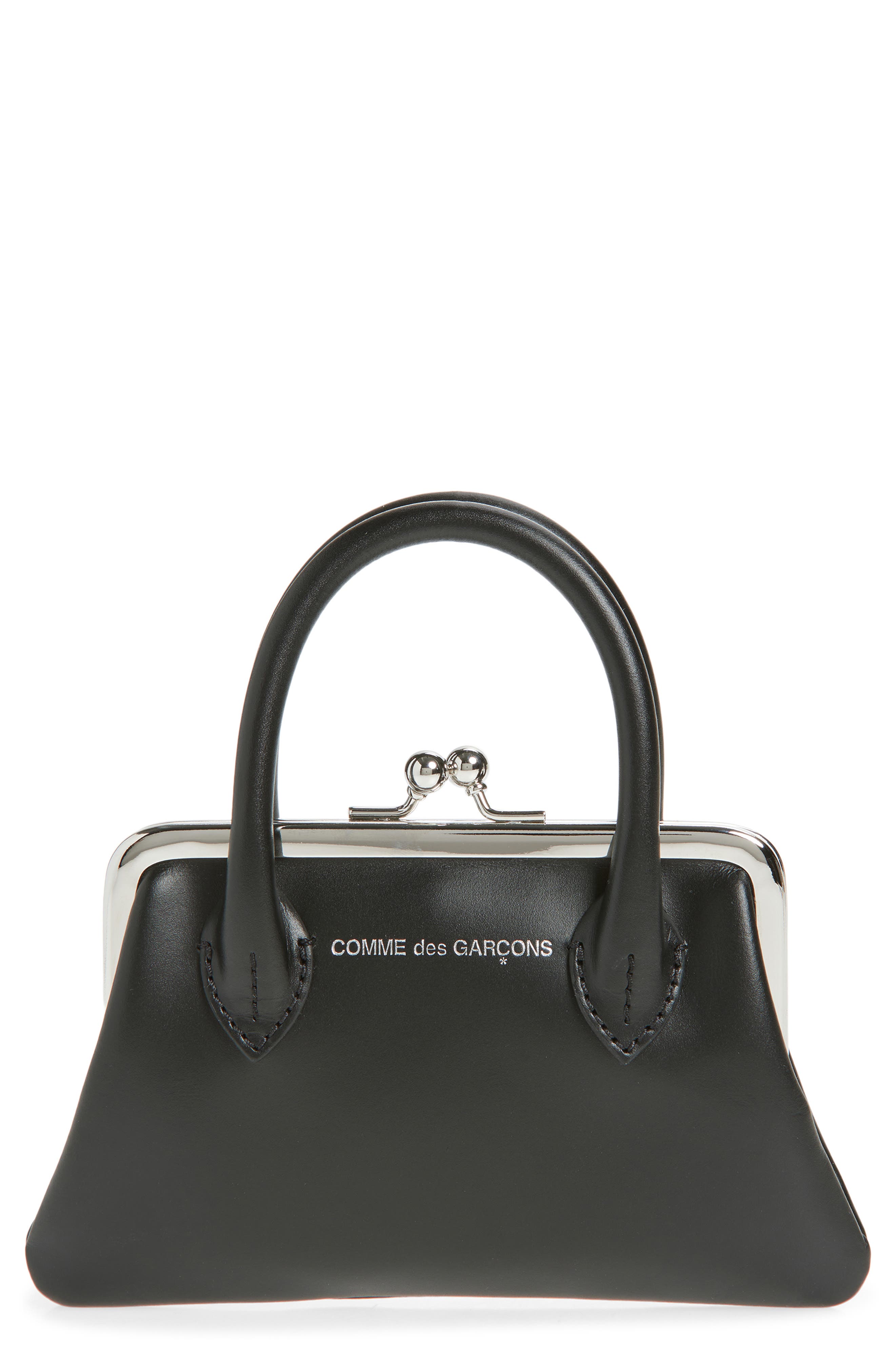 Comme des Garçons Medium Frame Top Handle Bag, Main, color, Black