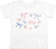 Sweet Wink Floral & Bow Watercolor Short Sleeve T-Shirt