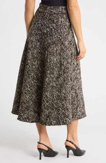 A-Line Bouclé Midi Skirt