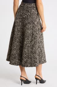 T Tahari A-Line Bouclé Midi Skirt