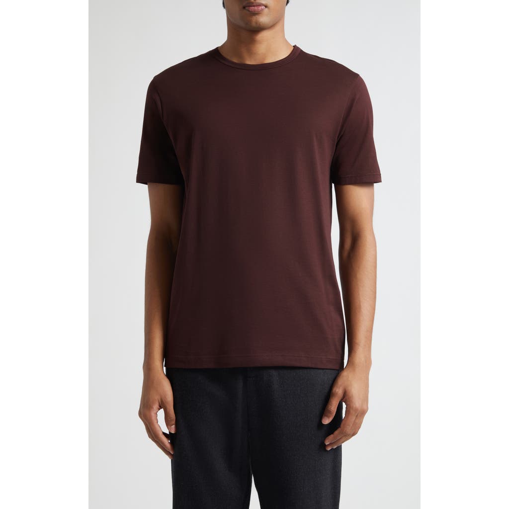 Sunspel Cotton Crewneck T-shirt In Brown