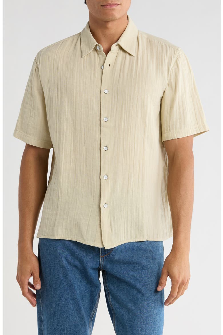 Danny Cotton Gauze Button-Up Shirt, Main, color, PELICAN