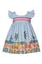 Kids' Ric Rac Beach Scene Border Print Dress