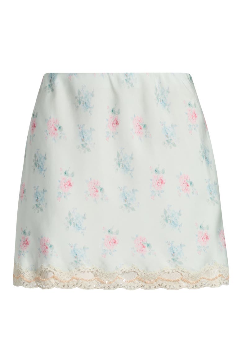 Bernes Floral Print Lace Layered Maxi Skirt, Main, color, EUCALYPTUS