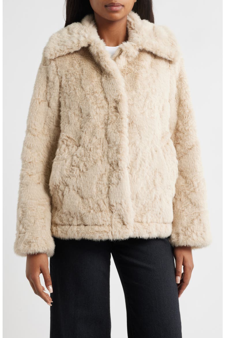 Faux Fur Jacket, Main, color, NATURAL