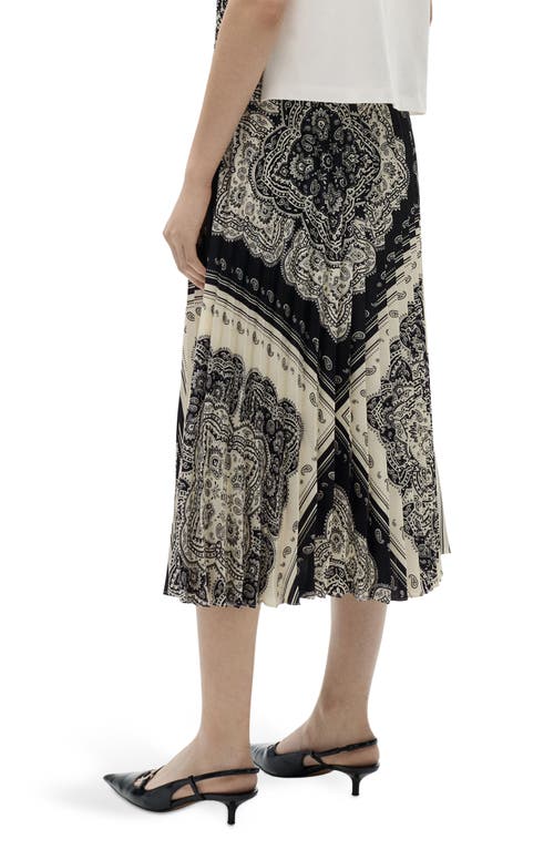 Shop Mango Paisley-print Pleated Skirt In Blue