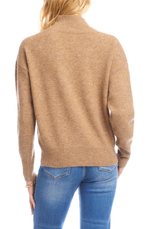 Karen Kane Crossover Collar Sweater In Brown