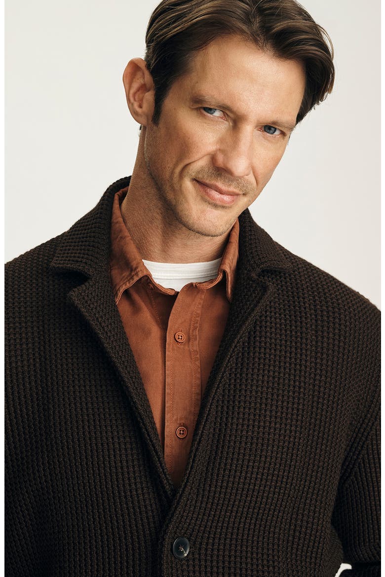 Birch Waffle Knit Sweater Blazer, Alternate, color, BROWN