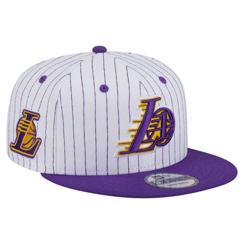 Men's New Era  White Los Angeles Lakers Deceptor Pinstripe 9FIFTY Snapback Hat