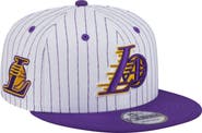 New Era Men's New Era  White Los Angeles Lakers Deceptor Pinstripe 9FIFTY Snapback Hat