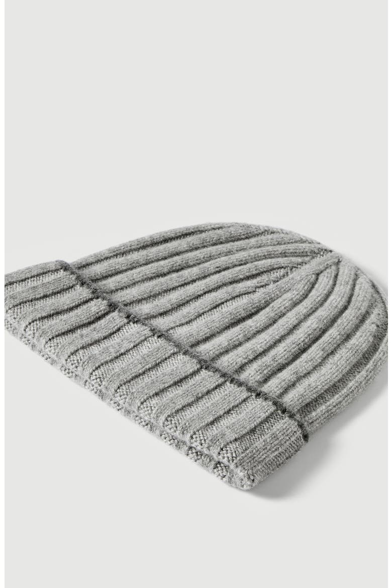 Cashmere rib knit beanie, Alternate, color, Light Grey