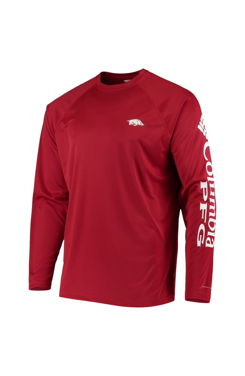 Columbia Men's Columbia Cardinal Arkansas Razorbacks Terminal Tackle Omni-Shade Raglan Long Sleeve T-Shirt, Alternate, color, Cardinal