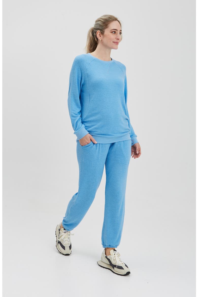 Heart on My Sleeve Maternity/Nursing Sweatshirt, Alternate, color, BLUEBELL