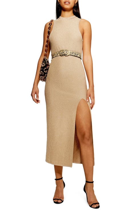 Metallic Sweater Dress