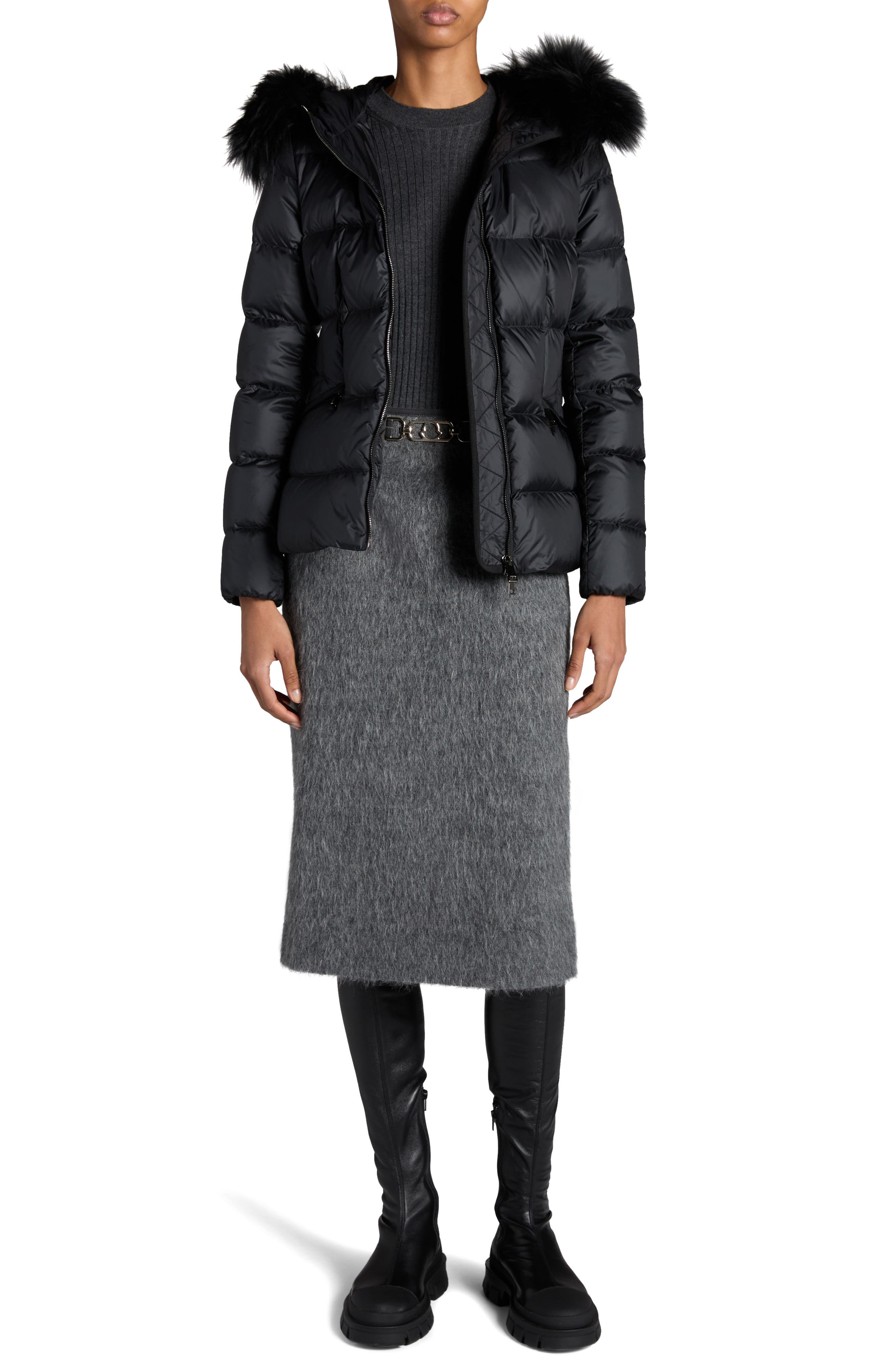 Boed Down Puffer Jacket with Genuine Shearling Trim - image 4
