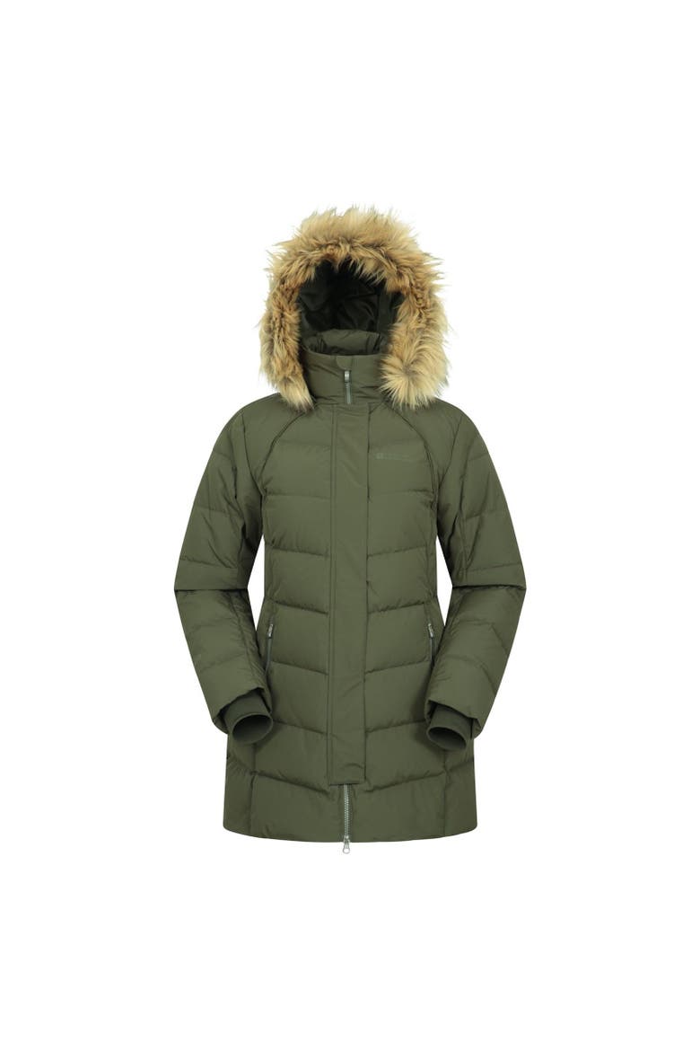 Isla II Long Down Jacket, Main, color, Dark Khaki